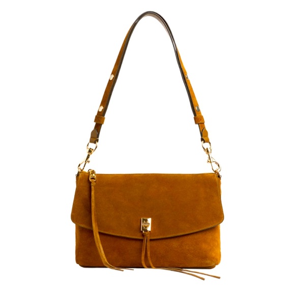 Rebecca Minkoff Handbags - NWOT Rebecca Minkoff Darren Zip Suede Shoulder Bag in Whiskey